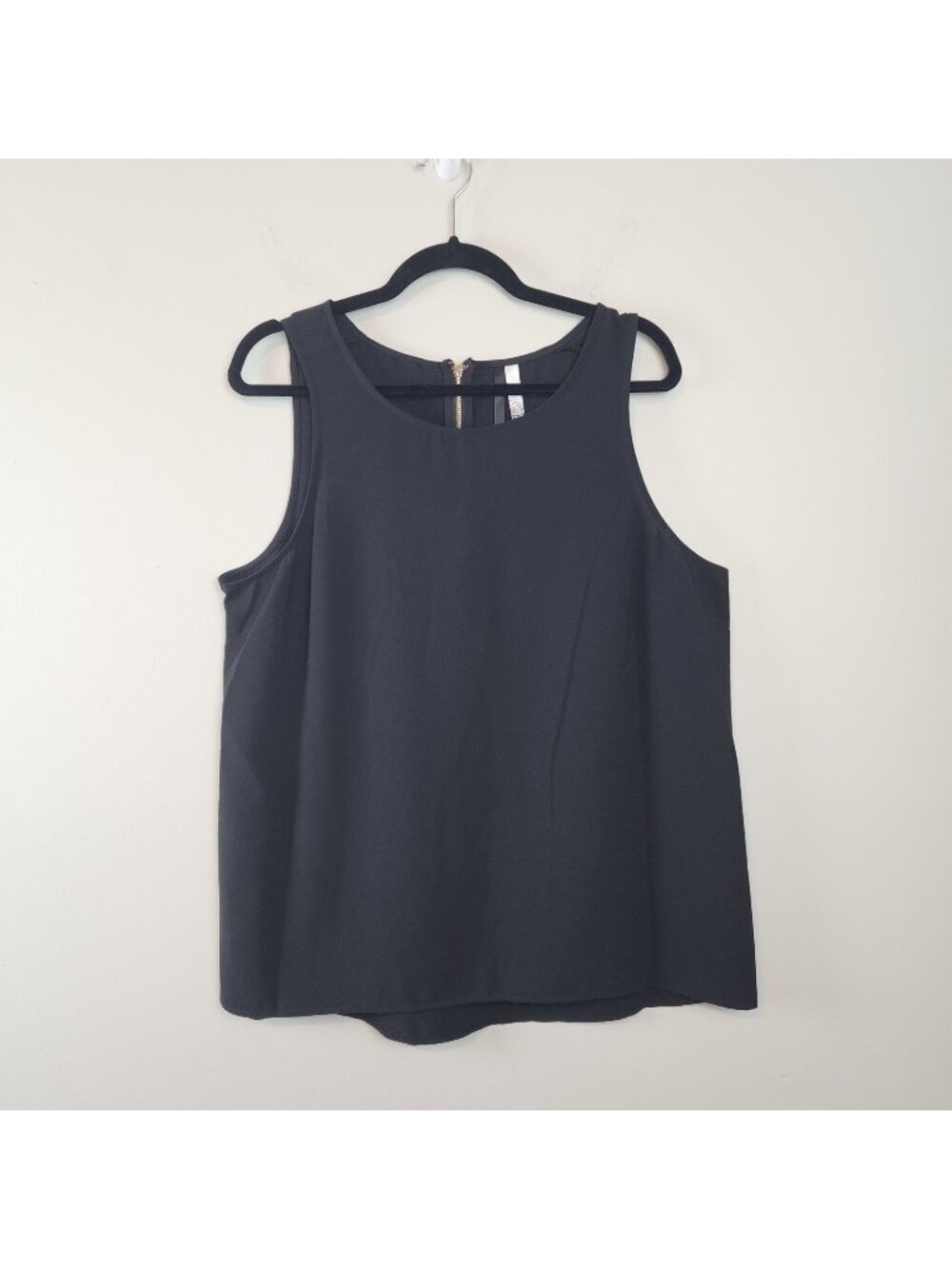 Kensie Women XL sleeveless black top blouse zipper